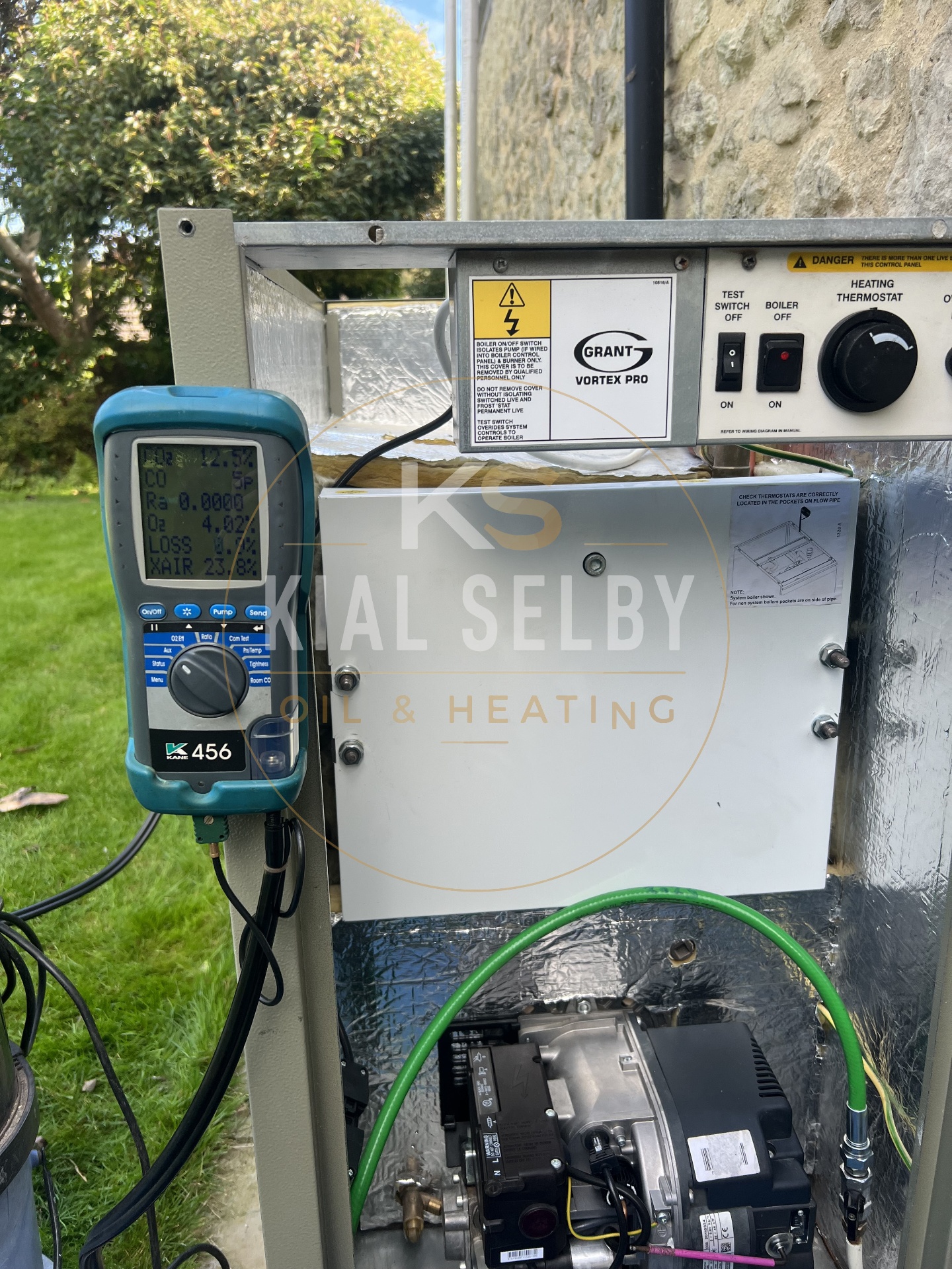 Grant Vortex Pro commissioning with Kane 456 analyser