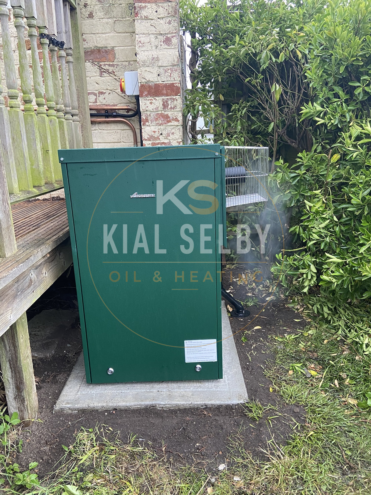 Worcester external oil boiler — completed install